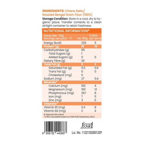 Floryo Freshly Milled Whole Chana Sattu | High Fiber