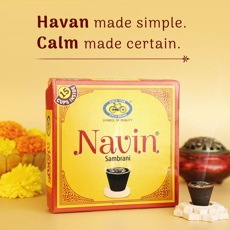 Pure Navin Sambrani Dhoop Cups For Pooja | 15 Cups | Cycle