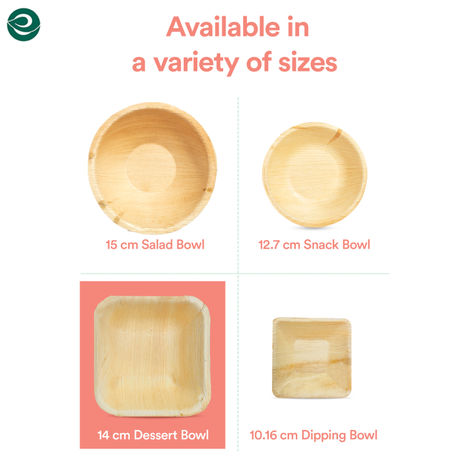 Eco Soul 500 ml Square | 10 Count | Palm Leaf Bowl
