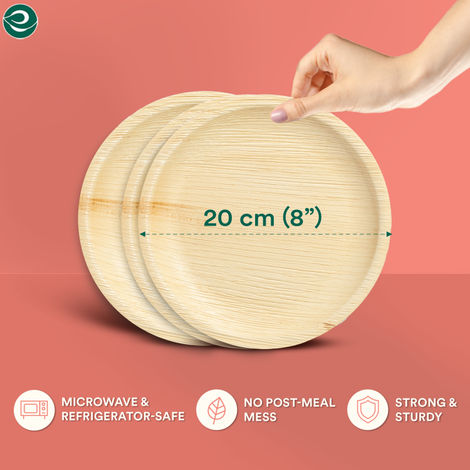 Eco Soul 8 Inch Round | 10 Count | Palm Leaf Plate