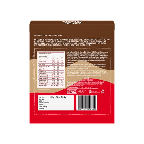 Yoga Bar Energy Bars Chocolate Chunk | High Energy & Nutrition Bars | Pack of 10 x 35g Energy Bars