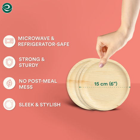 Eco Soul 6 Inch Round | 10 Count | Palm Leaf Plate
