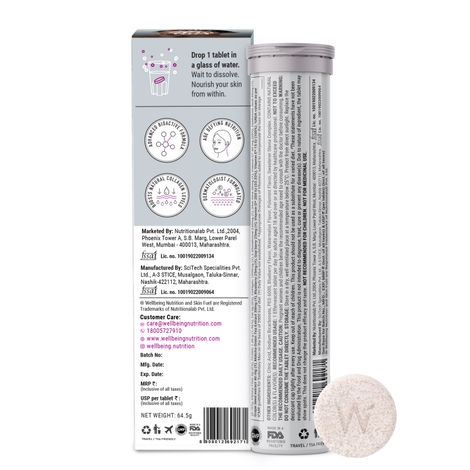 Wellbeing Nutrition Skin Fuel | Glutathione Tablets | Skin Glow for Men & Women-15 Effervescent Tab