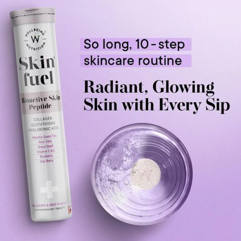 Wellbeing Nutrition Skin Fuel | Glutathione Tablets | Skin Glow for Men & Women-15 Effervescent Tab