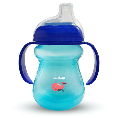 LuvLap Mobby Little Spout Sipper, 240ml, Anti-Spill Sippy Cup with Soft Silicone Spout, BPA Free