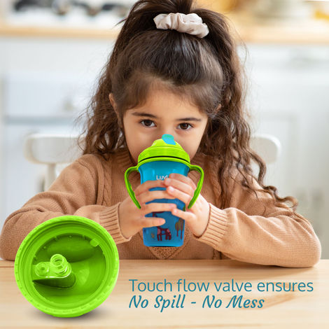 LuvLap Tiny Giffy Sippy Cup, Silicone Straw, BPA Free, 300 ml 18m+ (Green)