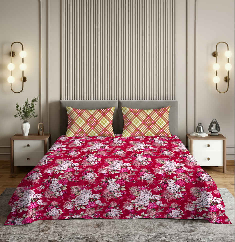 Dream Living 135 GSM King Bedsheet Set |275 x 275 cm| With 2 Pillow Covers