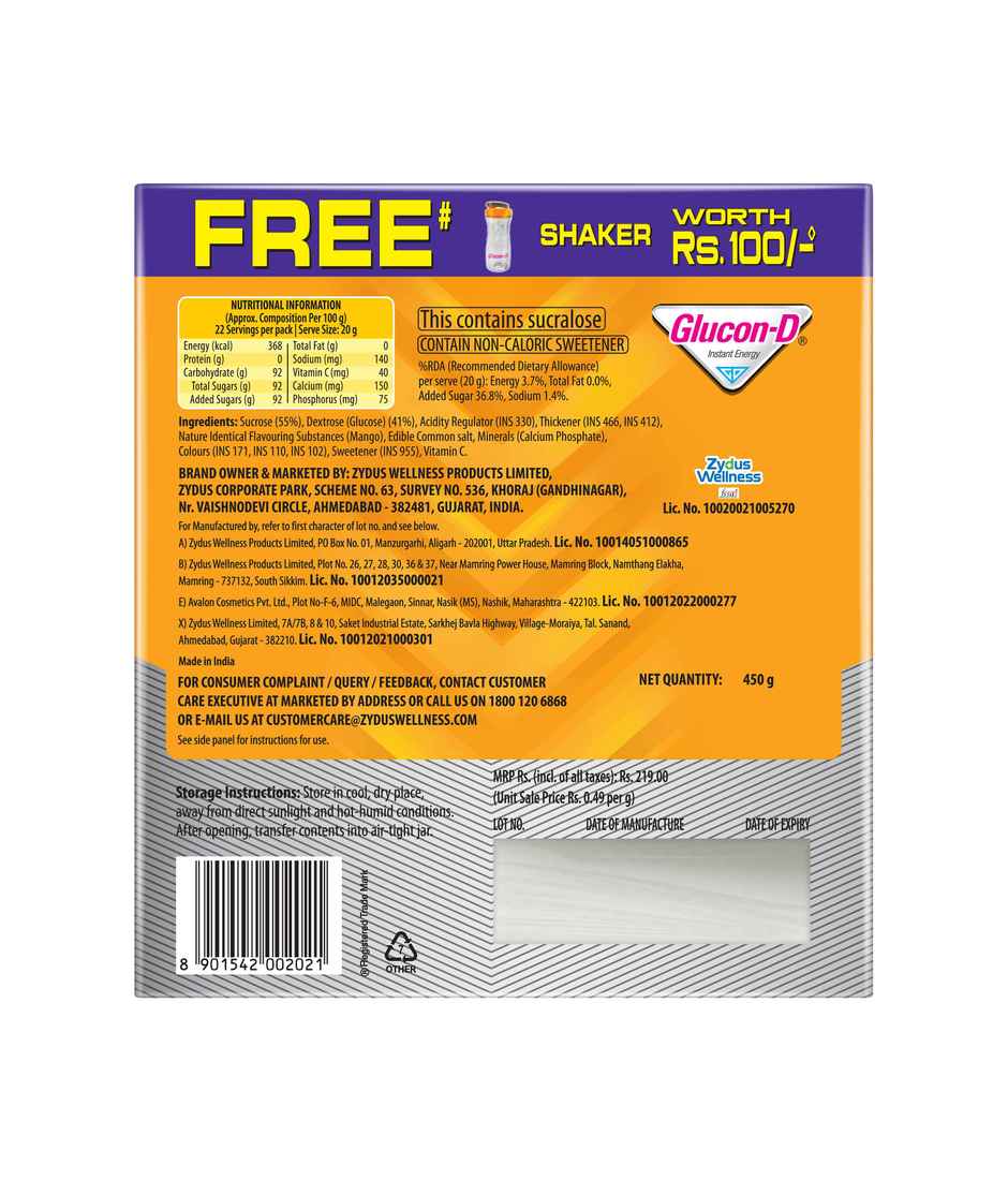 Glucon D Mango Instant Drink Mix