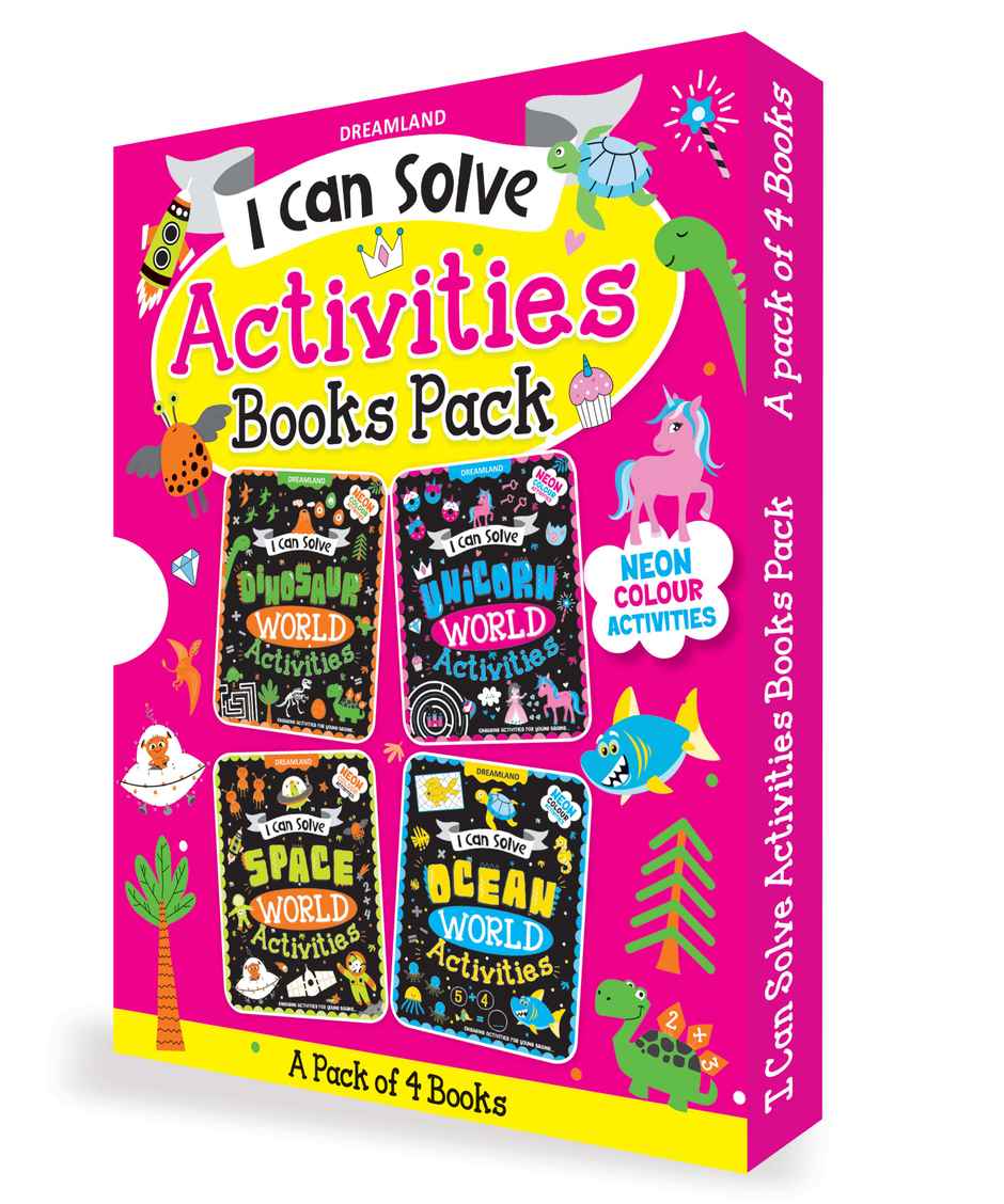 I Can Solve Activities Book for kids Set of 4 - With Colouring Pages, Mazes, Dot-to-Dots|Kids Book
