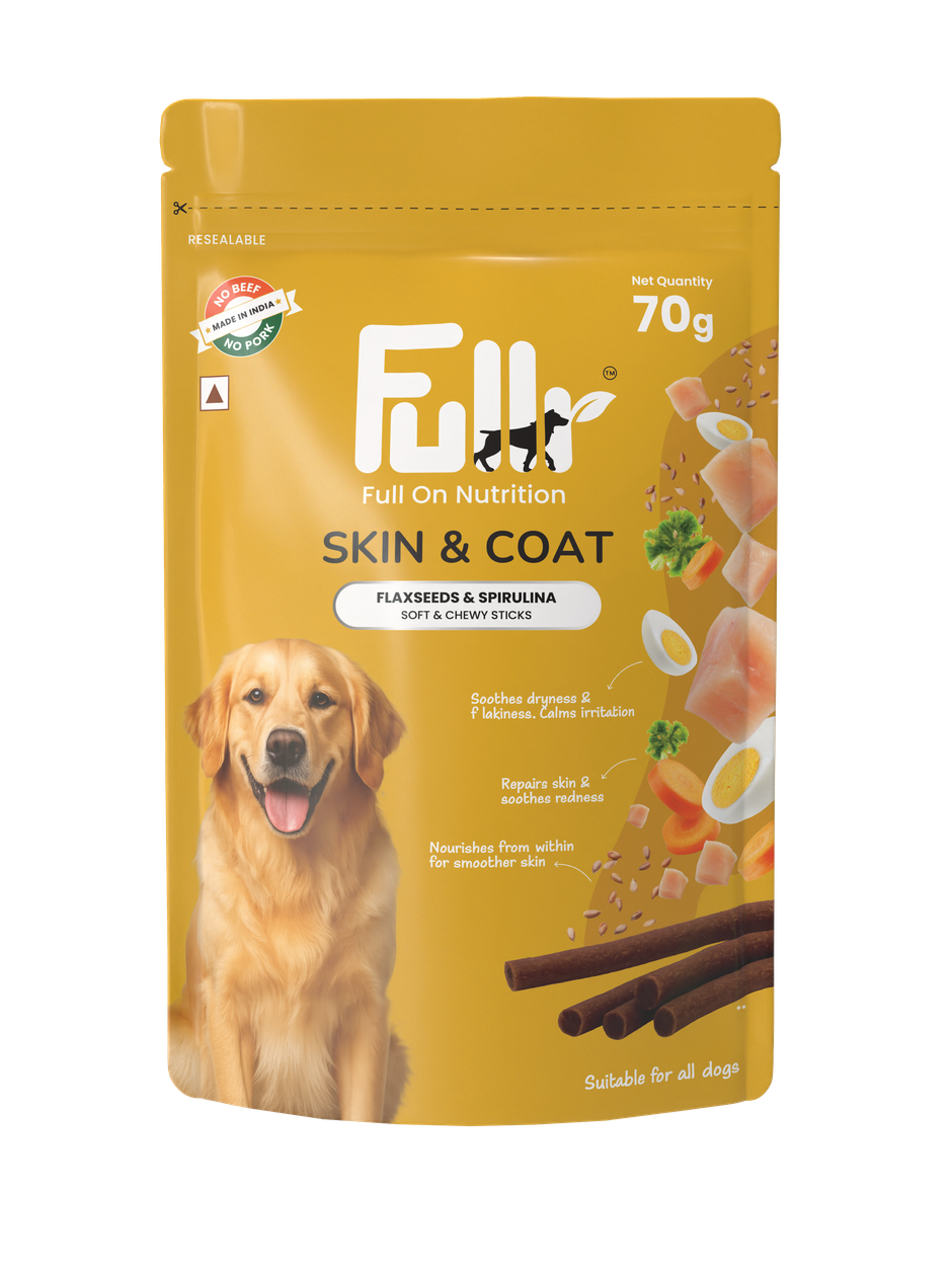 Fullr Skin & Coat Dog Biscuits for All Life Stages, Dog Treats Made with Salmon, Egg & Flaxseed