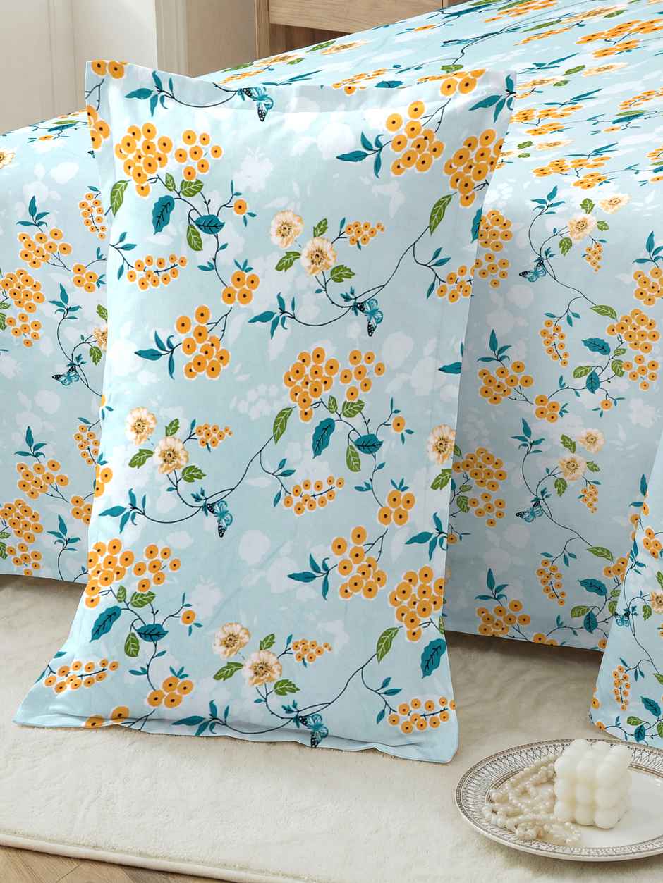 Dream Living 115 GSM Double Bedsheet Set |220 x 250 cm| With 2 Pillow Covers