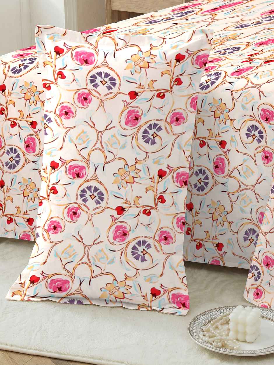 Dream Living 115 GSM Double Bedsheet Set |220 x 250 cm| With 2 Pillow Covers