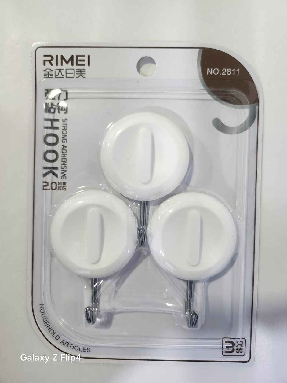 Chrome 2811 Strong Adhensive Wall Hook 3 pc