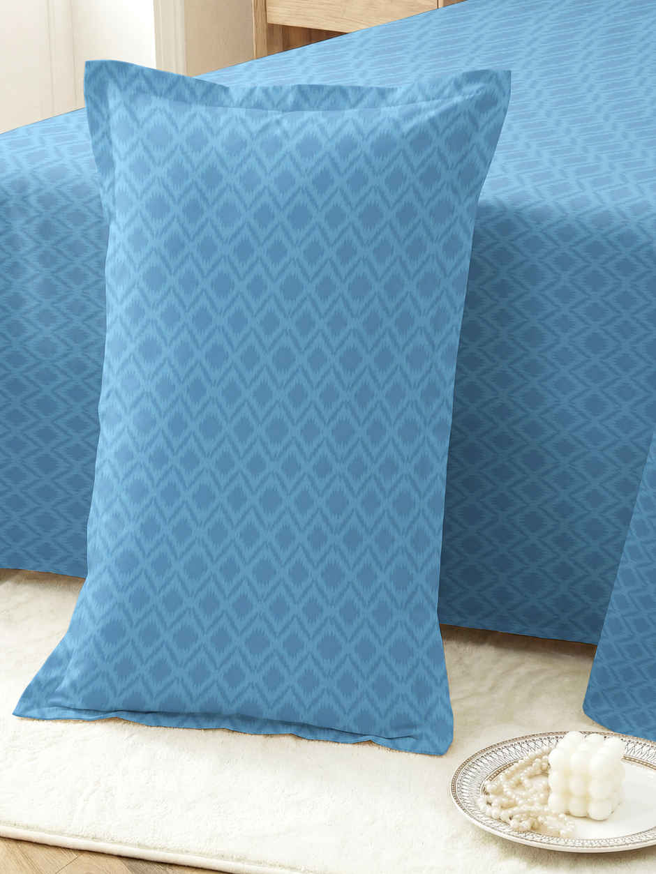 Dream Living Embossed Double Bedsheet Set | Blue - 220 x 250 cm
