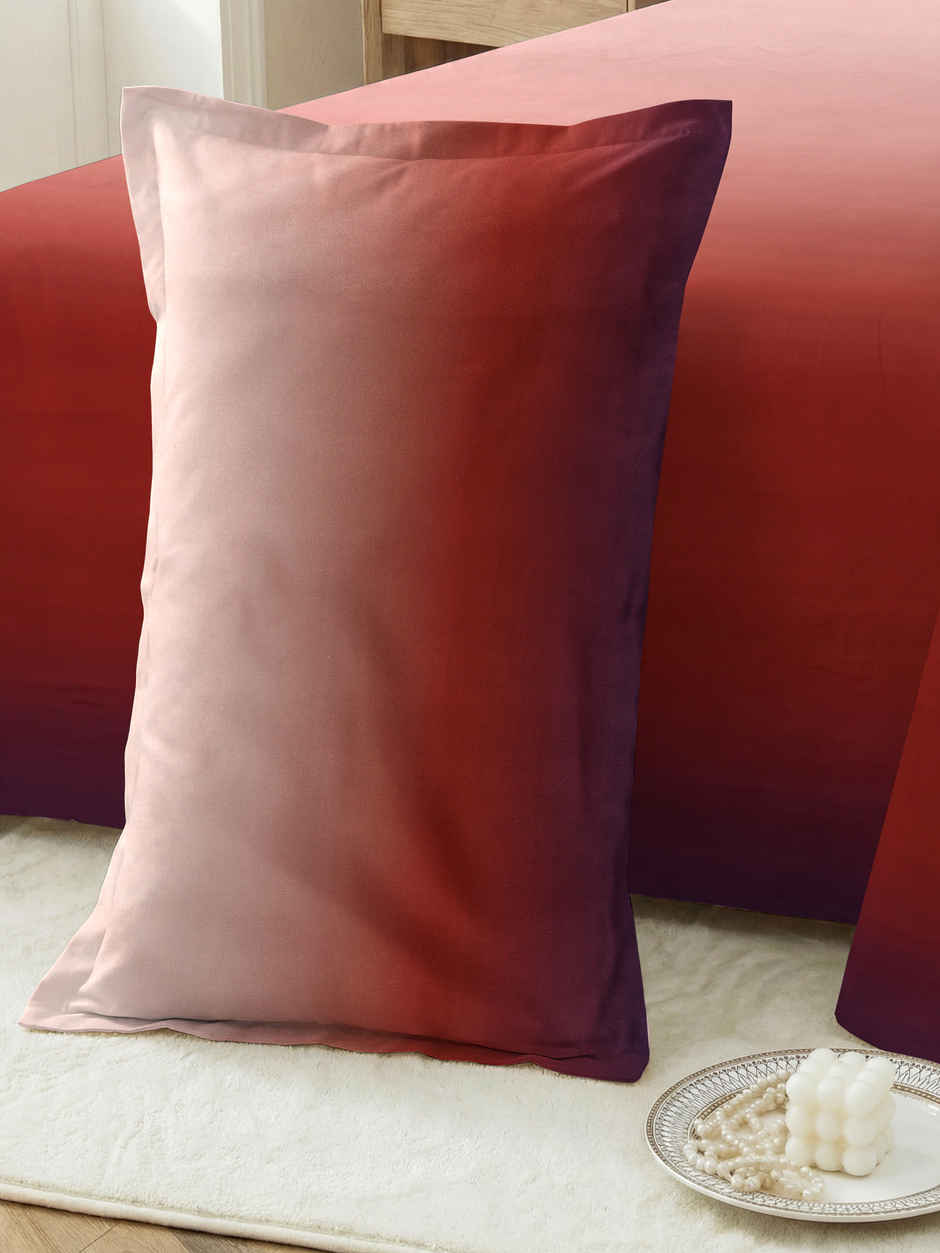 Dream Living Ombrey Double Bedsheet Set | Maroon - 220 x 250 cm