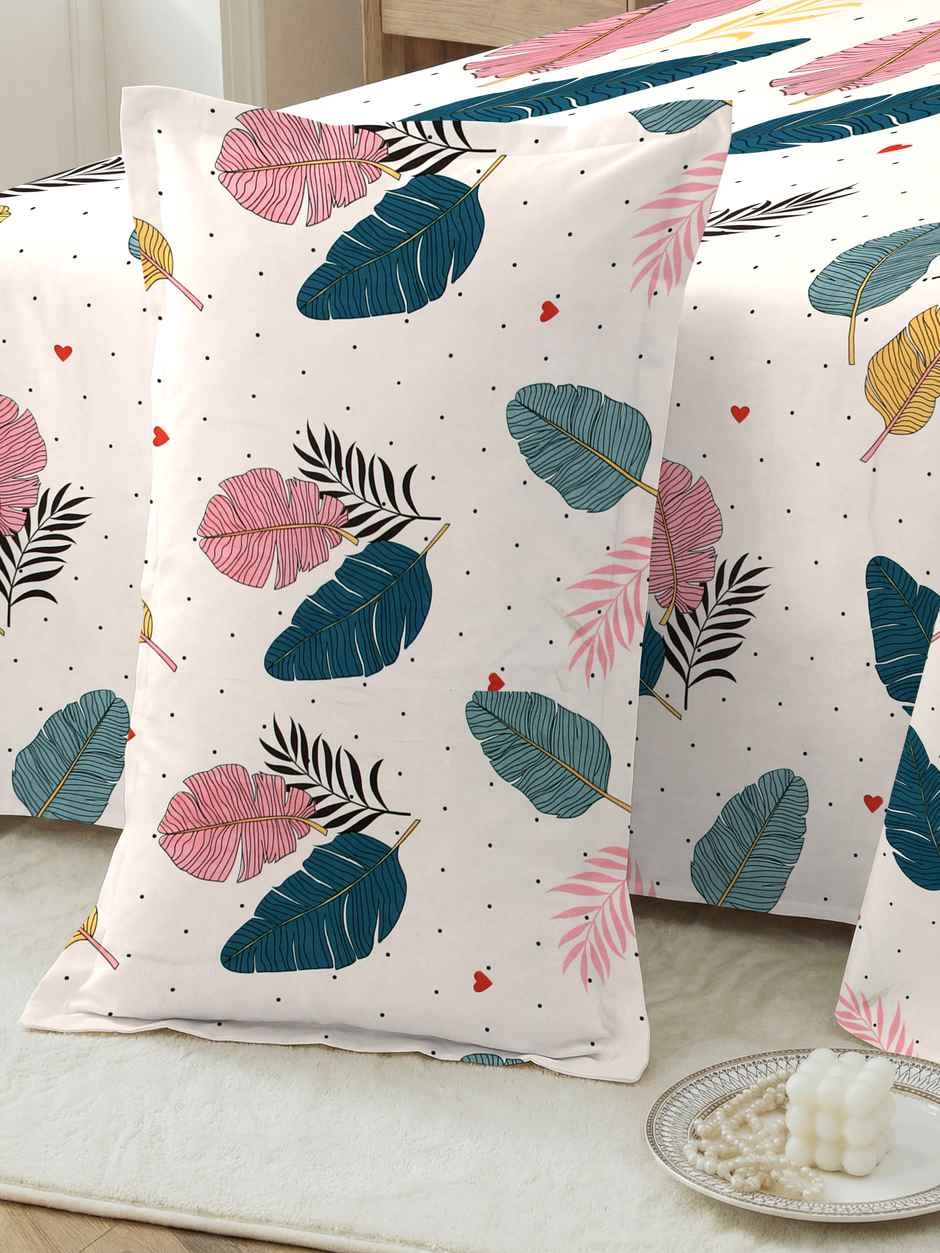 Dream Living 115 GSM Double Bedsheet Set |220 x 250 cm| With 2 Pillow Covers