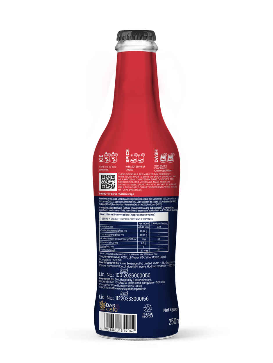 Dash Of Rcb Organic Cranberry, Orange and Lemon Cocktail Mixer