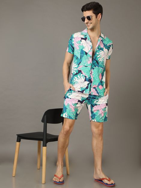 Bushirt Men's Co-ord Set | Leaflet Green - S