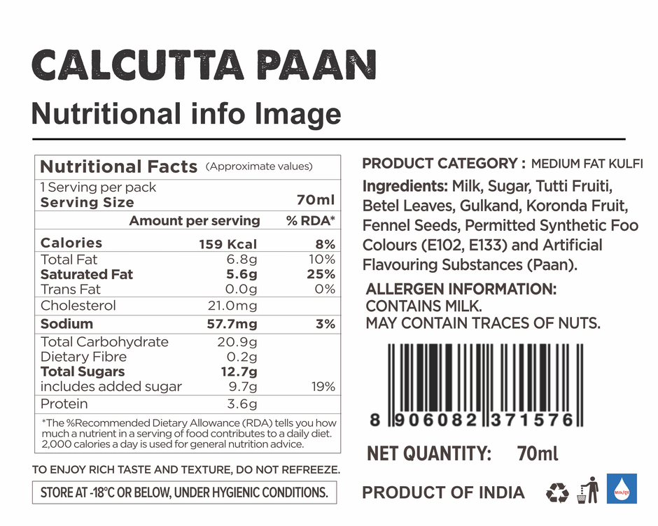 Grameen Calcutta Paan Kulfi Ice Cream Stick