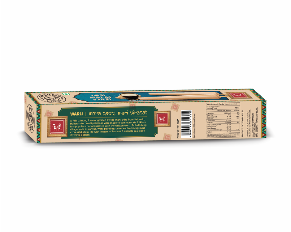 Grameen Tricolour Kulfi Sticks Pack of 3 - Kesar Pista, Desi Malai, Calcutta Paan Combo