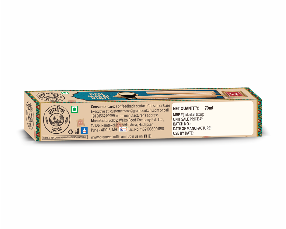 Grameen Tricolour Kulfi Sticks Pack of 3 - Kesar Pista, Desi Malai, Calcutta Paan Combo