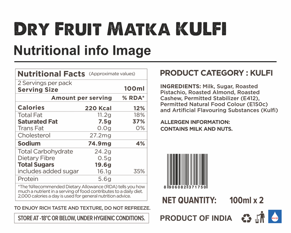 Grameen Dry Fruit Matka Kulfi Ice Cream Cup