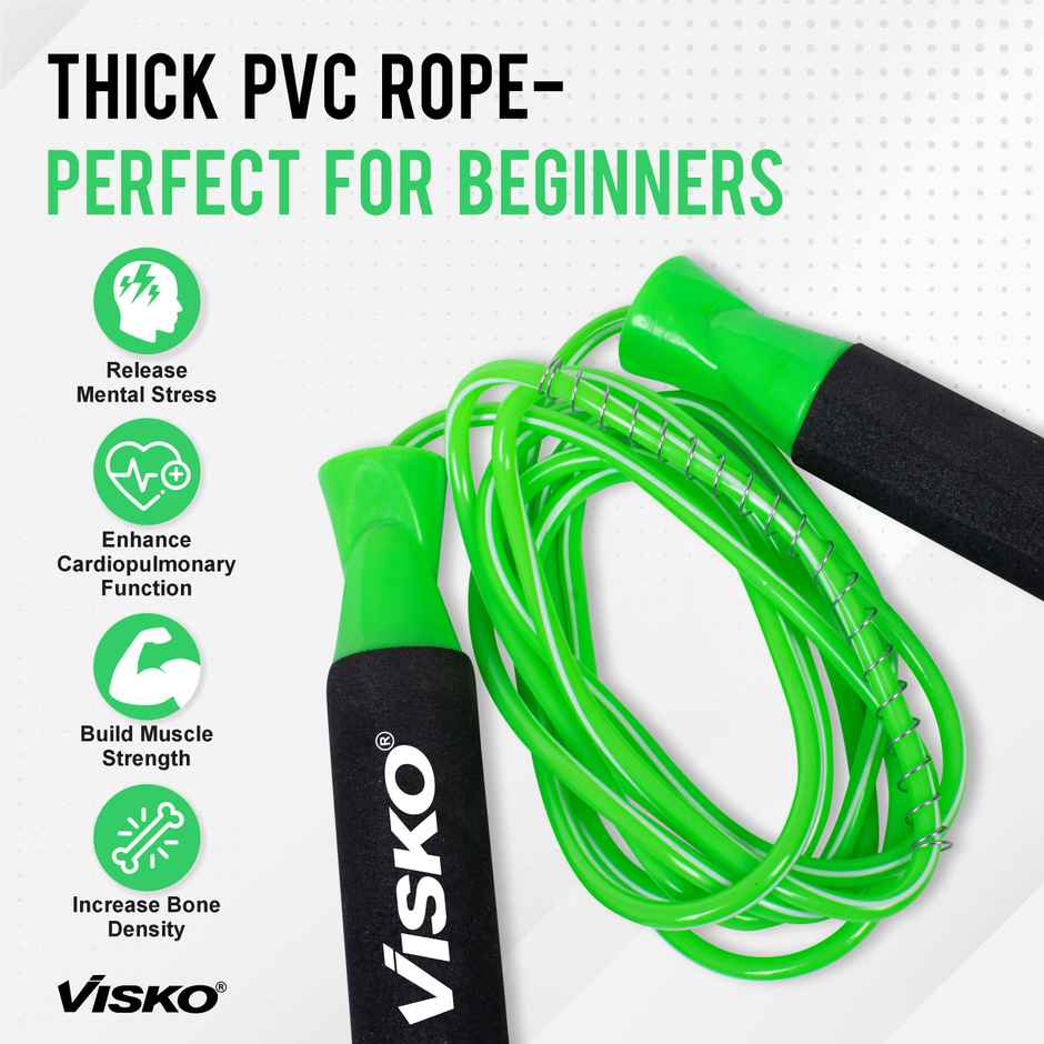 Visko Freestyle Skipping Rope | Blue & Black & Green - 275 cm
