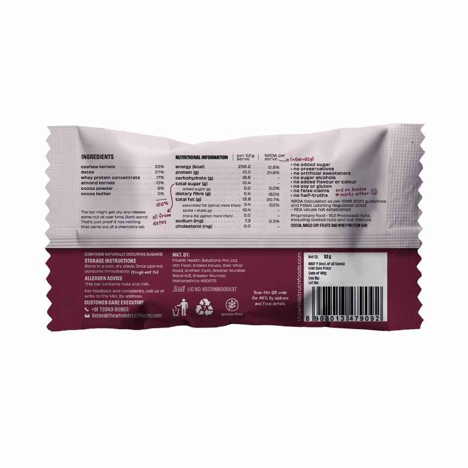The Whole Truth Double Cocoa Protein Bar