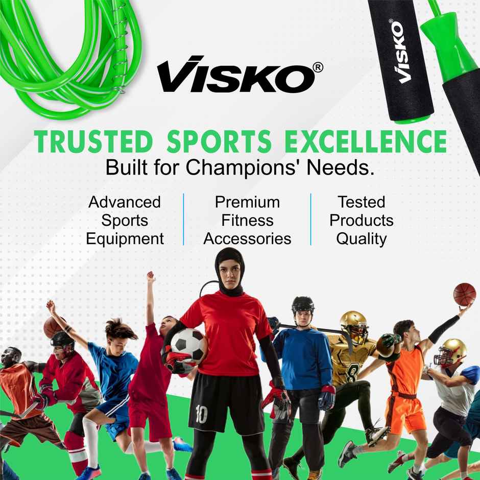 Visko Freestyle Skipping Rope | Blue & Black & Green - 275 cm