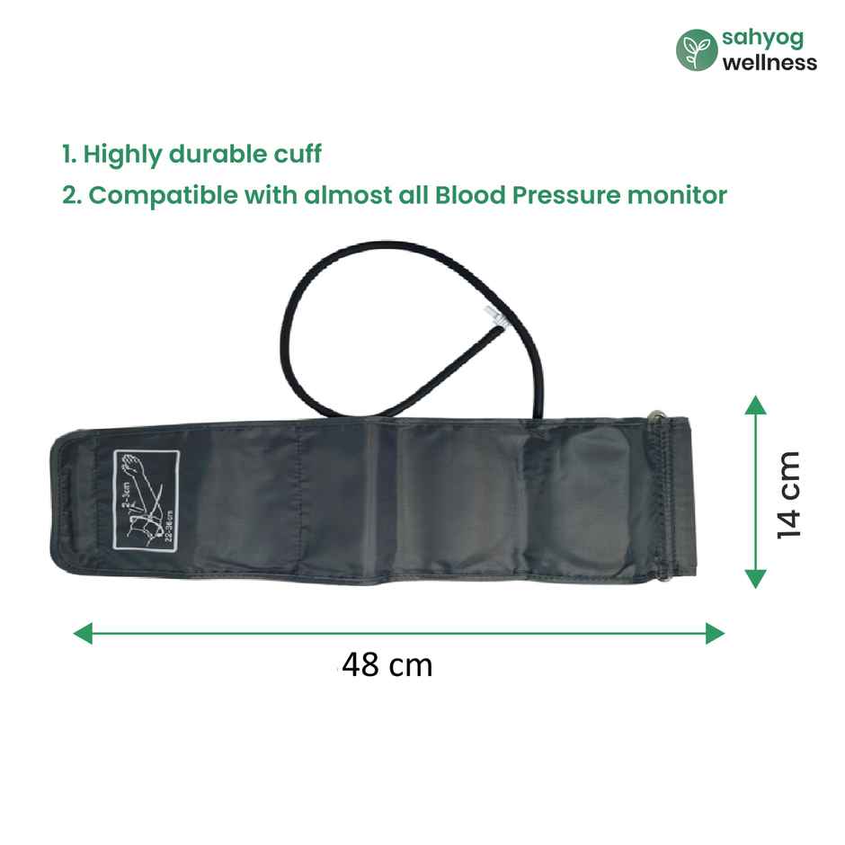 Sahyog Wellness Single Tube Normal Size Blood Pressure Monitor Machine Cuff - Dark Grey