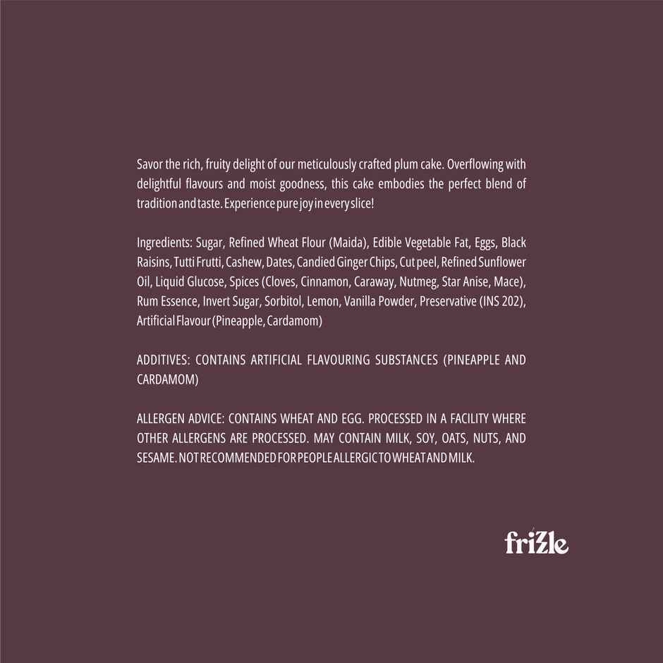 Frizzle (by KS Bakers) Plum Cake