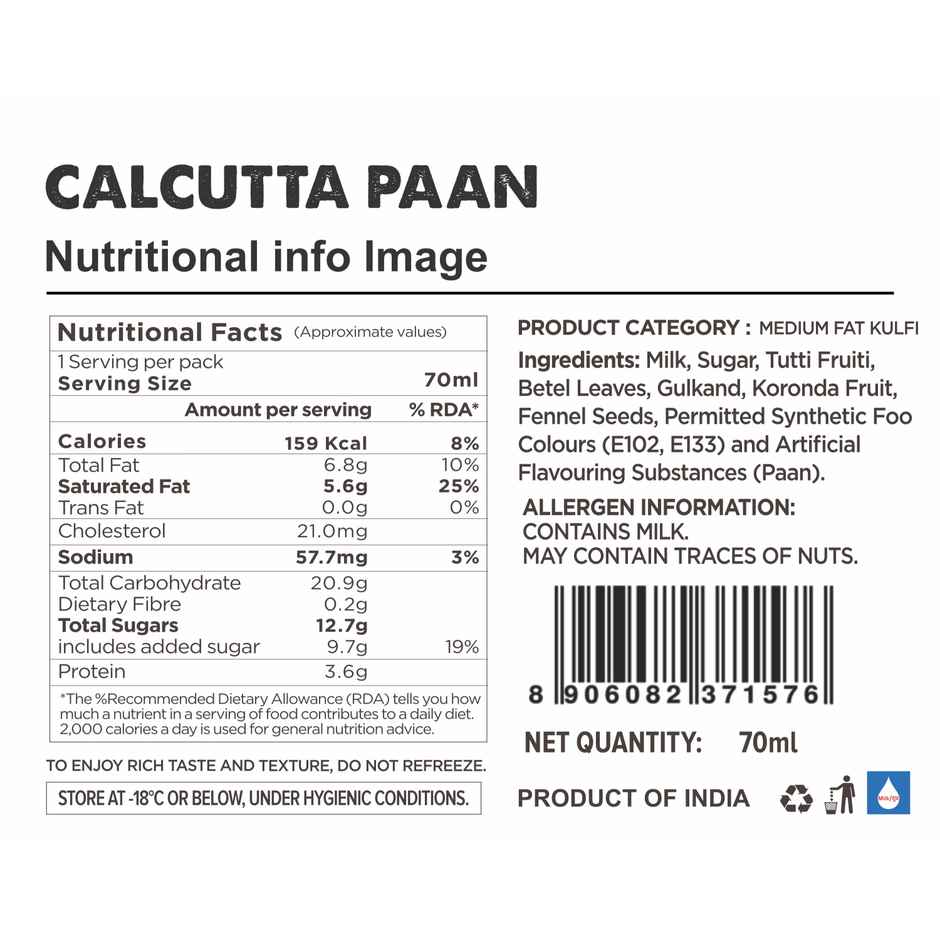 Grameen Calcutta Paan Kulfi Ice Cream Stick