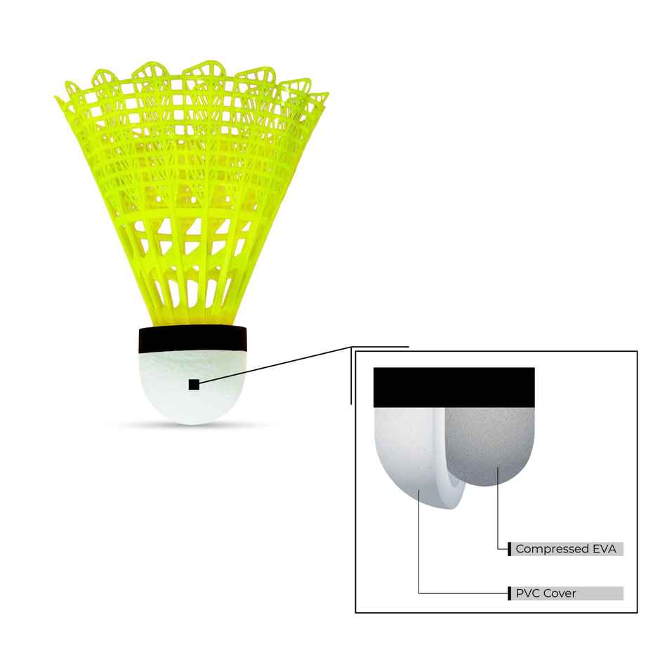 Li-Ning Bolt Neo Nylon Badminton Shuttlecock | Yellow | Slow