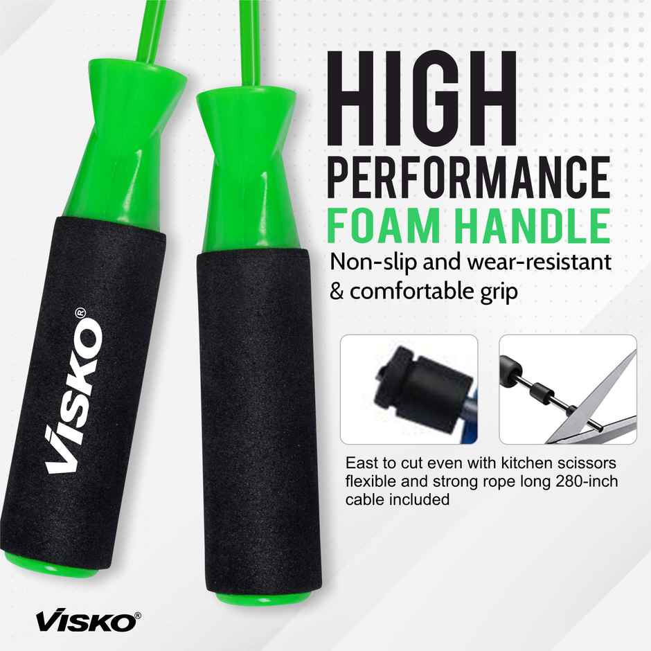 Visko Freestyle Skipping Rope | Blue & Black & Green - 275 cm