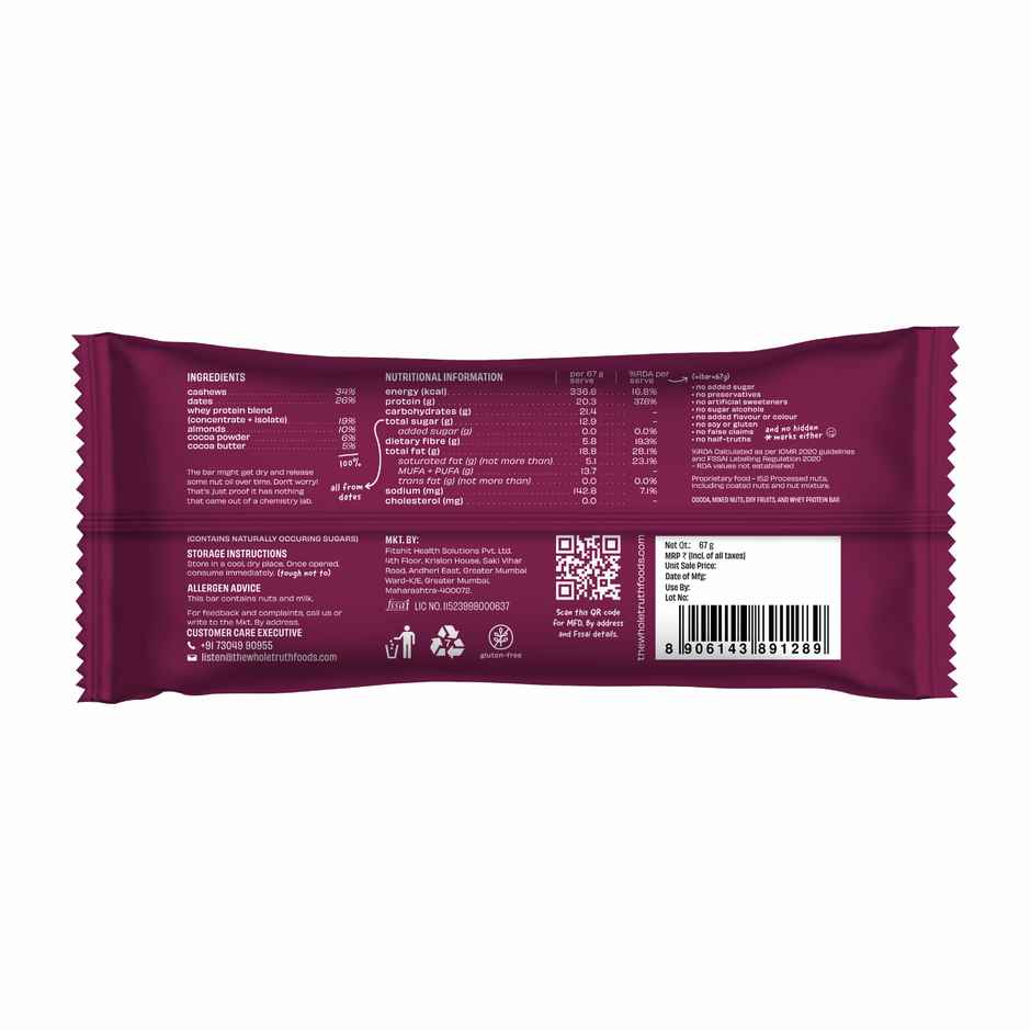 The Whole Truth 20g Protein Double Cocoa Protein Bar