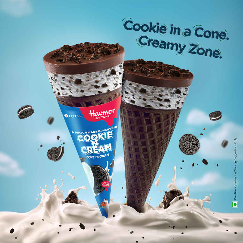 Havmor Cookie N Cream Cone | Crunchy Cone Treat