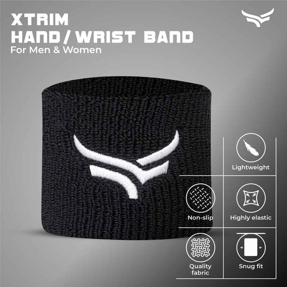 Xtrim Unisex Hand band, Wrist band, Highly Elastic - Black
