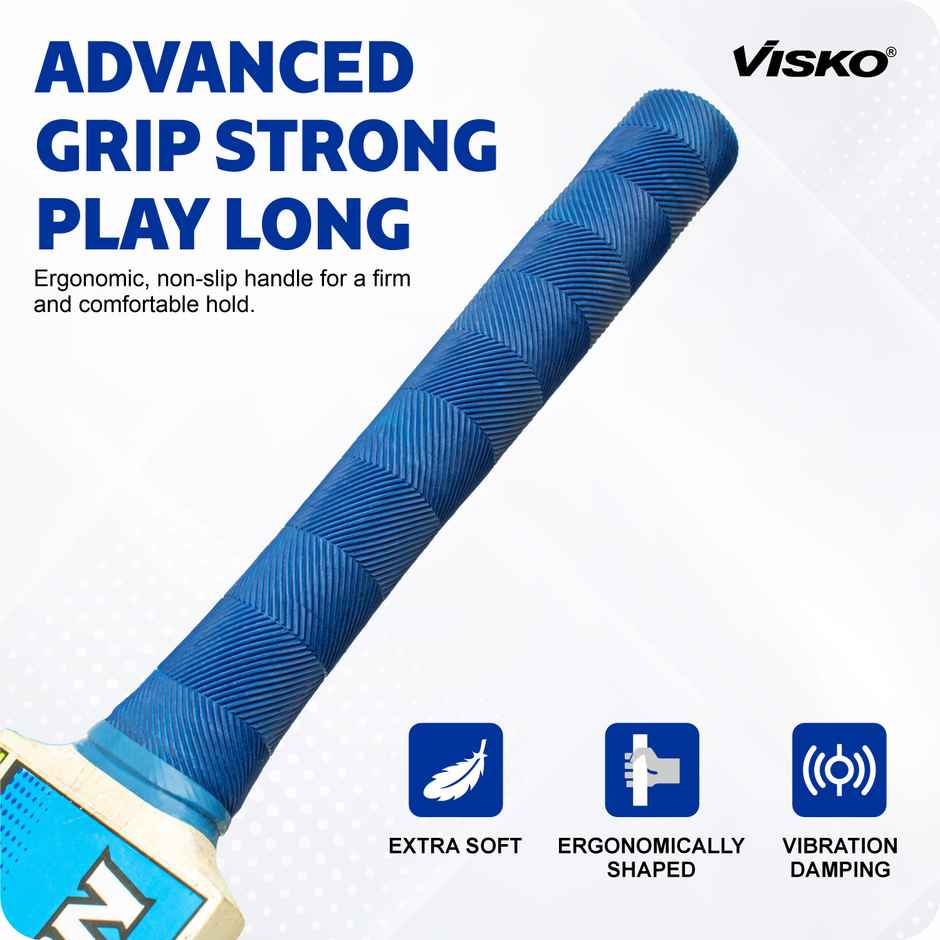 Visko MOI0049 Phaethon Wooden Cricket Bat & Tennis Ball Full Size | White