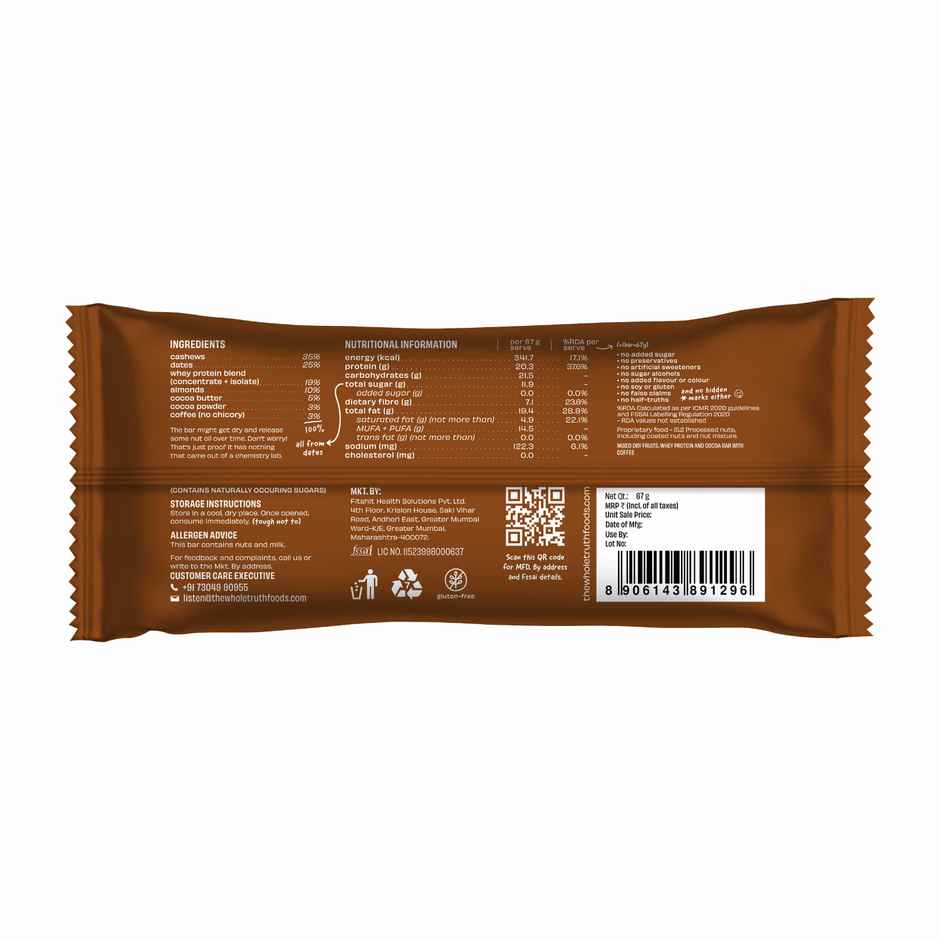 The Whole Truth 20g Protein Coffee Cocoa Protein Bar