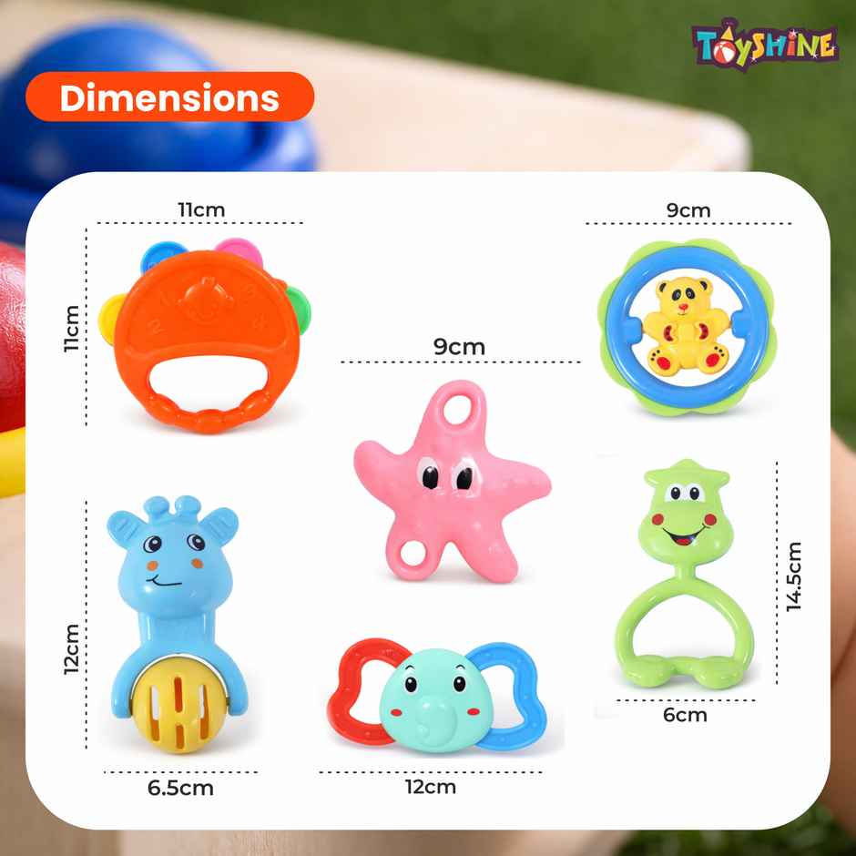 Toyshine Rattle Set - 8-Piece for Newborns - Colorful & Engaging