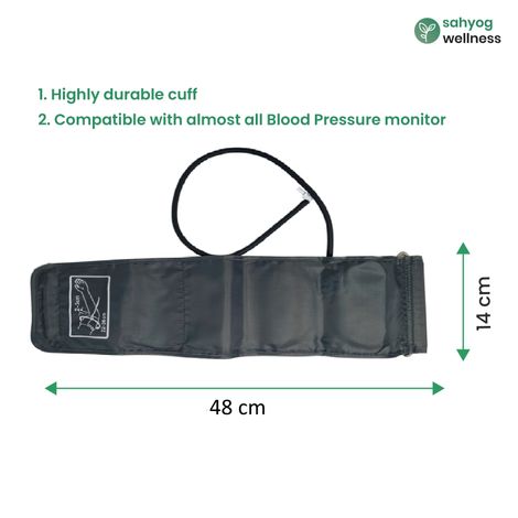 Sahyog Wellness Single Tube Normal Size Blood Pressure Monitor Machine Cuff - Dark Grey