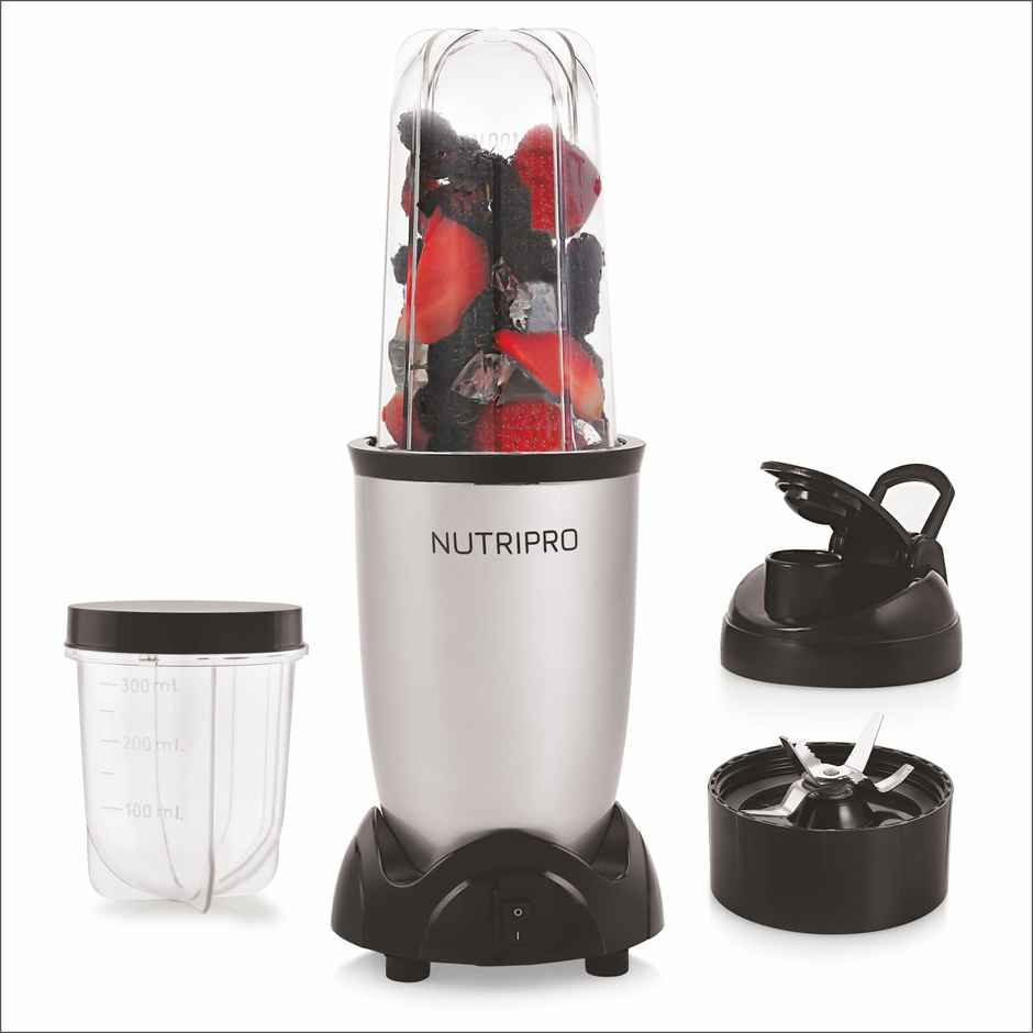 NUTRIPRO Nutri Blender Juicer Mixer Grinder 500W- 2 Jars & 1 Blade | Silver