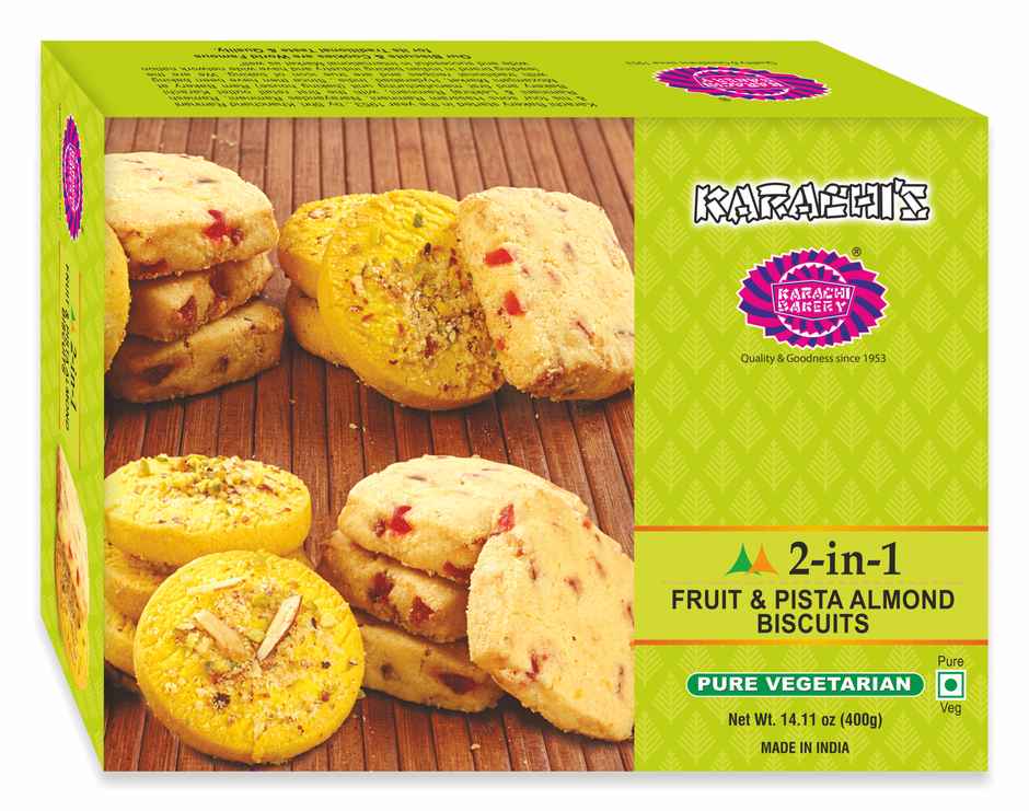 Karachi Bakery Double Delightt Fruits and Pista Dry Fruit Biscuits | Trans Fat-free Combo
