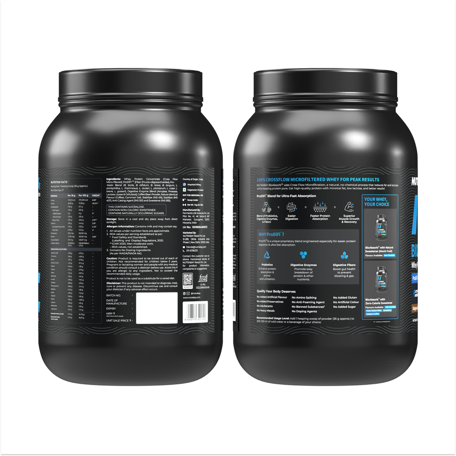 Nutrabay BioAbsorb Whey Protein Powder - Dalgona Coffee