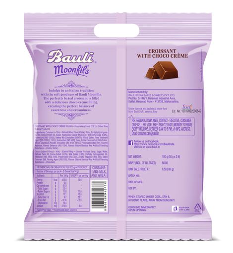 Bauli Moonfils Croissant Chocolate Twin Pack Egg Combo