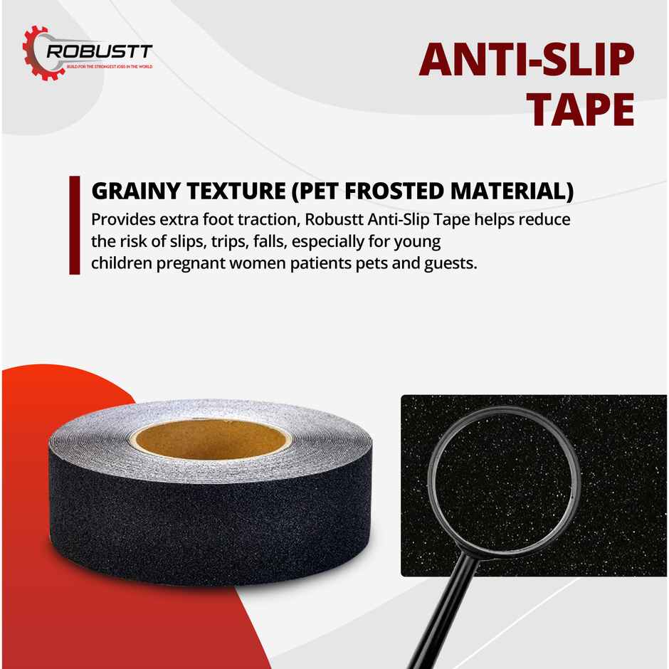 Robustt Anti-Skid Tape | Black | 50 mm - 5 m