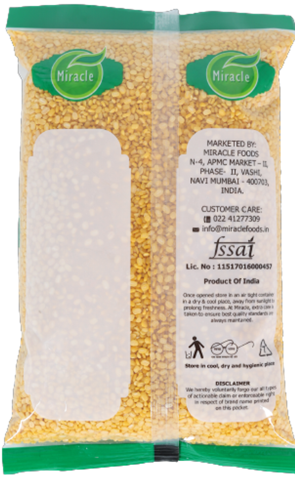Miracle Premium Moong Dal | Pouch