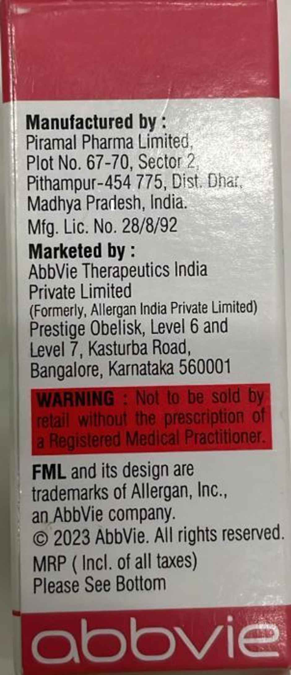 FML Liquifilm Eye Drop
