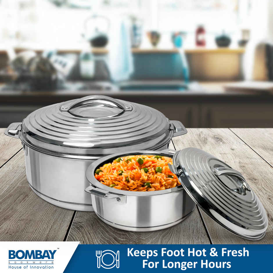 Bombay Kookware Della Casserole Set Pack Of 2 (2.7 L And 1.0 L)
