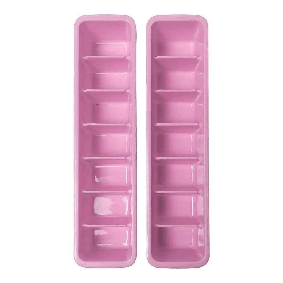 Ice Cube Tray with Lid (2 Pcs Set) (Pink)